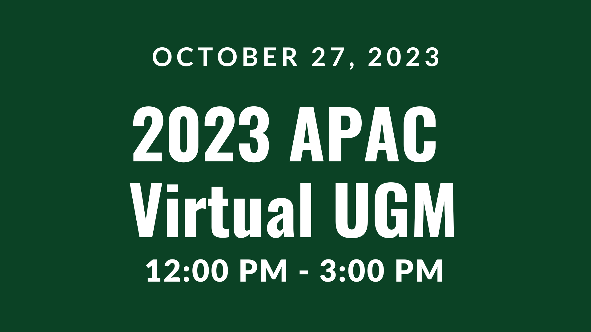 2023 APAC UGM