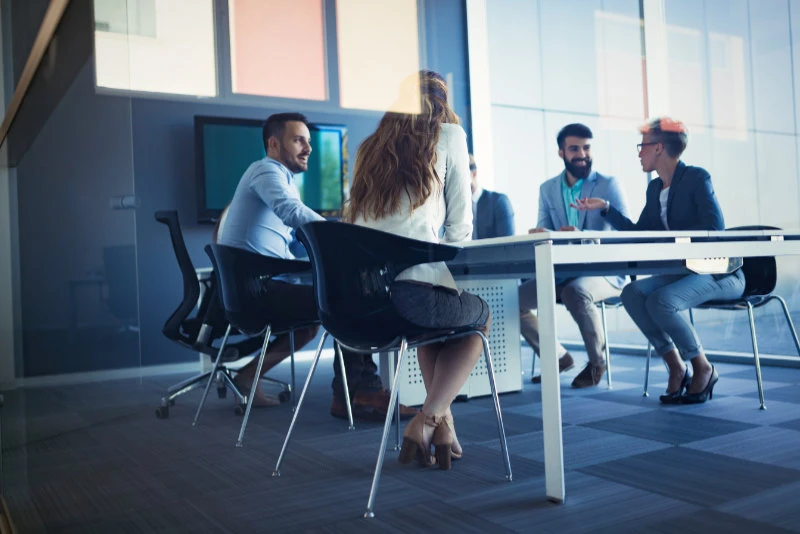 busy corporate lobby